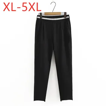 Yeni 2020 Bayanlar Sonbahar Kış Artı Boyutu uzun pantolon Kadınlar İçin Büyük İnce Rahat Siyah Elastik Cep Pantolon 3XL 4XL 5XL