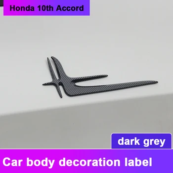 2 ADET Honda Accord 2018 2019 İçin 10th Araba 3D Yan Kanat Rozeti Amblemi Modifiye etiketleme Yan sticker Trim Spor stil Modifikasyonu