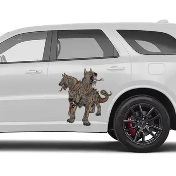 Cerberus Hellhound Araba Çıkartması Livery 2 Parça Set Sınırlı Sayıda Tasarlanmış İçi Ve Baskılı Premium Vinil Süslemeleri