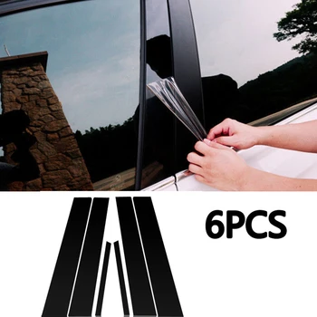 2 adet Yansıtıcı Araba Sütun Kapak Filmi Vinil Trim Sticker Otomatik Pencere B Pillar Çıkartması Honda Civic için Araba 2006-2011