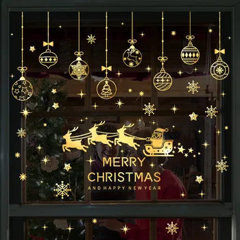Noel Noel Baba Geyik Kardan Adam Pencere Çıkartmaları Duvar Süsü Noel cam çıkartmaları Merry Christmas Ev Dekor İçin Yeni Yıl 2023