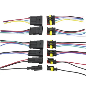 5 Takım 10CM 1.5 Konnektörler 1/2/3/4/5/6P hattı konektörü kablo demeti erkek ve dişi otomotiv su geçirmez fiş kablo demeti montajı