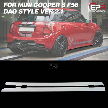 DAG Stil Ver 2.1 CTP Cam Elyaf Yan Etek Altında Kurulu Fiberglas Kapı Adım Kapak Fiber Sürüklenme Tuning Kiti Için F56 Mini Cooper S