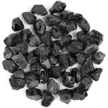 500g Siyah Akik Kristal Kuvars Doğal Taşlar Ham Mineraller Numune Ev Dekor