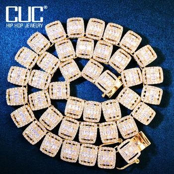 CUC 12mm Zincir erkek Hip Hop Kolye Bağlantı Zinciri Altın Renk Bling Zirkonya Moda Kaya Takı Için Gidt
