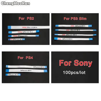 PS4 PS3 için ChengHaoRan 100pcs Güç Düğmesi Flex Kablo Şerit Slim 2000 2500 3000 PS2 90000 70000 7w9 7w5 mobil okuyun Denetleyicisi
