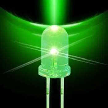 10 ADET 5MM beyaz saç yeşil ışık yayan tüp süper parlak LED diyot