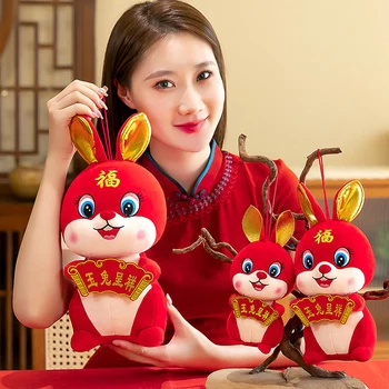 2023 Çin Zodyak Fortuna Tavşan Yeni Yıl Tang Takım Elbise Sevimli Tavşan Ev Dekor doldurulmuş oyuncak Yaratıcı Yeni Yıl Özel Hediye çocuklar İçin