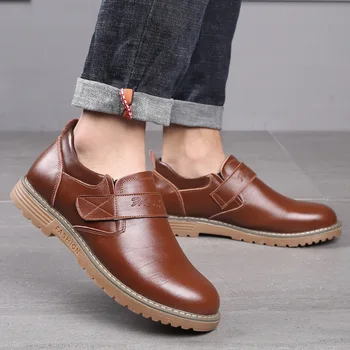 Erkekler Elbise Ayakkabı Rahat İş Moda Hakiki Deri Düşük Topuk İngiliz Tarzı Klasik Slip-on Penny Loafer'lar Zapatos De Hombre