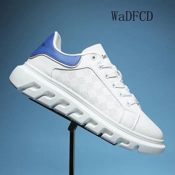 Koşu ayakkabıları Erkekler Kolay Eşleşen beyaz ayakkabı Moda Rahat Deri Nefes Üst Artan İç Platformu spor salonu ayakkabısı