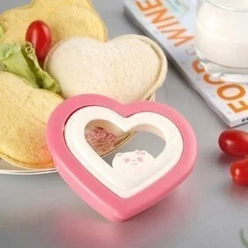 Mutfak Malzemeleri Aracı Kalp şeklinde Ekmek Bento Sandviç Makinesi Kalıp Çerez Kesiciler Kalıp Pişirme Aksesuarları Araçlar