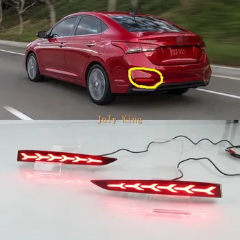 Temmuz Kral LED Araba fren lambaları için Hyundai Accent 2018+, LED Arka Tampon Gece Çalışan uyarı ışığı DRL, LED Arka Sis Lambası