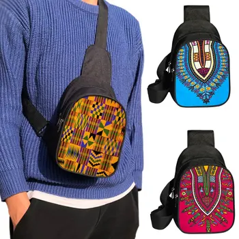 Afrika Klasik Baskı Kadın Su Geçirmez Crossbody Bel Çantası Afrika Logosu Kadın Kemer Çanta Eğlence Seyahat Göğüs bel çantası Çanta