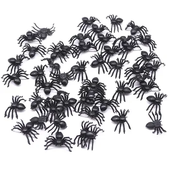 50 adet Korku Siyah Örümcek Perili Ev Web Bar Parti Cadılar Bayramı Dekorasyon Malzemeleri Simülasyon Zor Oyuncak Çocuklar