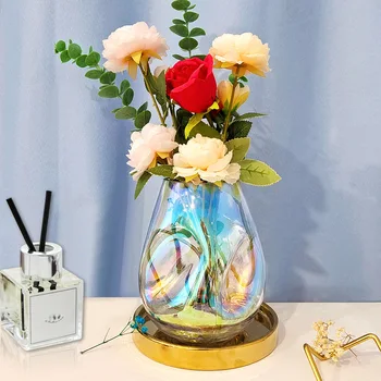 Romantik Renkli Cam Vazo Düzensizlik Ev Dekorasyon Sanat Mefruşat ürünleri