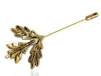 Sevimli altın Metal sesi kazınmış yalnız akçaağaç sonbahar yaprak Pin broş