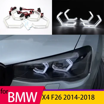 M4 İkonik Tarzı LED Kristal Melek Gözü Kiti Gözler Kitleri için BMW X4 F26 2014-2018 xDrive20i xDrive28i xDrive35i M40i