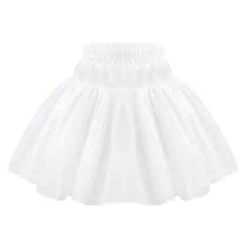 Çocuk Kız Gelin Düğün Petticoat Hoop Kabarık Etek Balo Jüpon Diz Boyu A-line Pilili Fırfır Etek Kayma Elbise