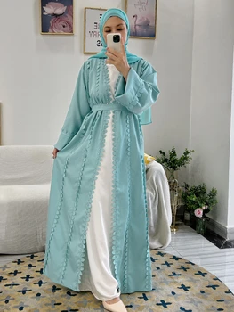 Müslüman Elbise Kaftan Ramazan Eid Mubarak Kaftanlar Kadınlar için Robe Djellaba Parti Musulmane Longue Abaya Dubai Türkiye İslam Arapça