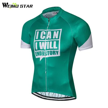 Weimostar Yeşil Yarış Spor Bisiklet Giyim Kısa Kollu pro team Bisiklet jarse bluz Erkekler Yol mtb Bisiklet Jersey Bisiklet Giyim