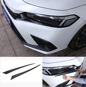 Yumuşak Karbon Fiber Ön Far Lambası Kapağı Trim Fit Honda Civic 11th 2022 2023 Araba Aksesuarları