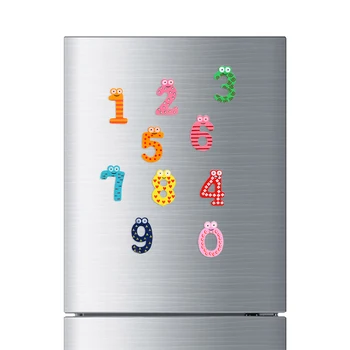 Ev Dekor Ahşap Mesaj Panosu Çıkartması Buzdolabı Sticker 10 adet / grup Numaraları Buzdolabı Mıknatısı Karikatür Erken Öğrenme