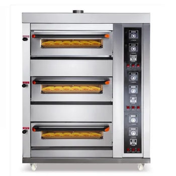 Yeni Varış gazlı ekmek fırını Pizza Kek Ekmek Pişirme Makinesi Ticari Ekmek Fırını 304 Paslanmaz Çelik