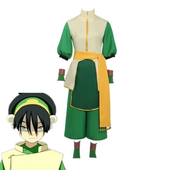 TophBeifong Avatar: Son Hava Bükücü Anime Cosplay Kostümleri Üniforma Giyim Takım Elbise Şapka Kemer Rol Oynayan noel hediyesi