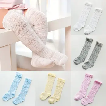 Yeni Moda Sevimli Bebek Kız Yay çizgili çoraplar Diz Yüksek Güzel Çocuk Çorap Uzun Tüp Çocuklar bacak ısıtıcıları 0-3Y