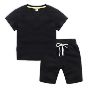 ZWY211 Yaz Erkek giyim setleri Çocuk Pamuklu T-shirt + Şort 2 adet Takım Elbise Erkek Kız Bebek Çocuk Giysileri Seti 3-14 Yıl