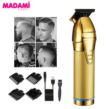 Profesyonel Saç Kesme Makinesi Elektrikli USB Şarj Edilebilir Düzeltici Berber Saç Kesme Makinesi Salon Styling Araçları