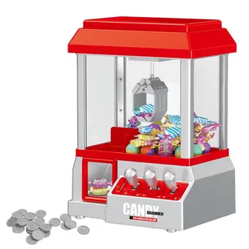 Mini Pençe Makinesi Arcade Mini Oyuncak Kapmak Makinesi Çocuklar İçin Şeker Makinesi Retro Karnaval Müzik Ve 24 Oyun Paraları