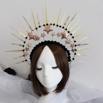 Gotik Melek Meryem DIY Lolita Güneş Vaftiz Şapkalar Malzeme KC Boncuk Zincir Barok Tiara Aksesuarları