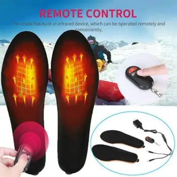 USB ısıtmalı ayakkabı tabanlık uzaktan Kumanda ısıtma tabanlık ayak sıcak çorap Pad Mat ayarlanabilir sıcaklık kış ısınma tabanlık