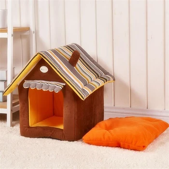 Kış kulübesi kedi yuva hamster yuva ev yuva oyuncak dört mevsim sıcak pet malzemeleri çıkarılabilir ve yıkanabilir
