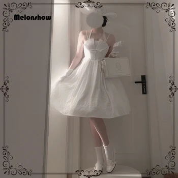 Melonshow Beyaz Lolita Elbise Orijinal Hepburn Tarzı Lolita Jsk Elbise Özelleştirilebilir Ortaçağ Victoria Zarif Seksi Lolita Elbise