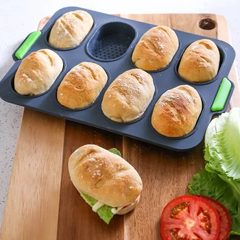 Yapışmaz ekmek kalıbı Parti DIY Mini Baget pişirme tepsisi Silikon Yuvarlak Baker Aracı Pan
