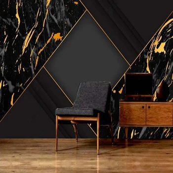 Özel 3D Duvar Kağıdı İskandinav Modern Altın Çizgi Çizgili Yol Retro Arka Plan Duvar Oturma Odası Yatak Odası İçin Papel De Parede