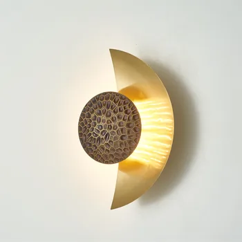 Sarmal Aplik Hilal Tasarımcı yarım ay ışığı kişilik duvar lambası altın yaratıcı arka plan duvar koridor yaratıcı duvar lambası