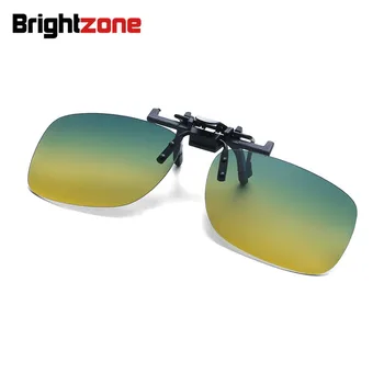 Brightzone 9 Renkler Polarize Güneş Gözlükleri Klip Güneş Gözlüğü Kadın Erkek Sürüş Gece Görüş Lensler Anti-UVA Güneş Shades Klip-on
