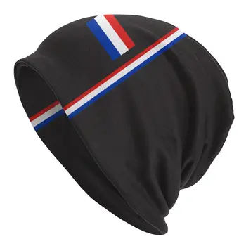 Hollanda Bayrağı Hollanda Hollandalı Kapaklar Rahat Açık Skullies bere şapkalar Erkek Yetişkin Bahar Sıcak Çift kullanımlı Kaput Örgü Şapka