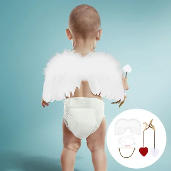 Cupid Kanat Yay Melek Babycostumecosplay Kafa Bandı Seti Seti Prop Yenidoğan Bebek Fairyphoto Kostümleri Performans Çocuklar Outfitsprincess