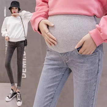 Hamile kadınlar kot ilkbahar ve sonbahar gösterisi sırasında dışında giymek ince karın pantolon ayak pantolon gelgit anne kişinin mo yetiştirmek