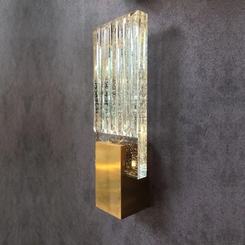 LED modern kristal duvar lambası yatak odası çalışma tasarımcı modeli odası villa merdiven boşluğu duvar lambası