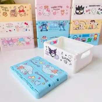 Kawaii Sanrio saklama kutusu Kuromi Aksesuarları Karikatür Anime Güzellik Katlanabilir Kozmetik Aperatifler Masaüstü Çeşitli Eşyalar Depolama Kız Hediye