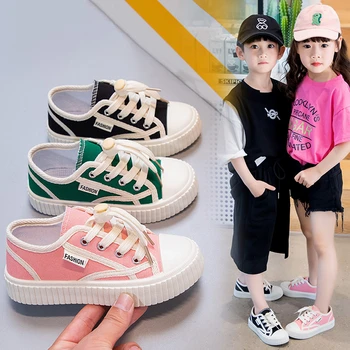 Tuval Çocuk Ayakkabıları Rahat Nefes Erkek Kız Sneakers Moda Çocuklar Açık Çocuk Düz kanvas ayakkabılar