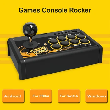2021New 4 in 1 USB Kablolu Oyun Joystick Retro Arcade İstasyonu TURBO Oyun Konsolu Rocker dövüş denetleyicisi için PS3 / PS4 / Anahtarı / PC