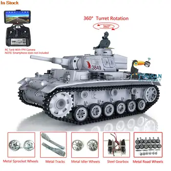 Pro Ver Henglong 1/16 Kar FPV 7.0 Panzer III H RTR RC Tankı 3849 360 Taret Rotasyon Metal Parçalar Tekerlekler TH17378-SMT7